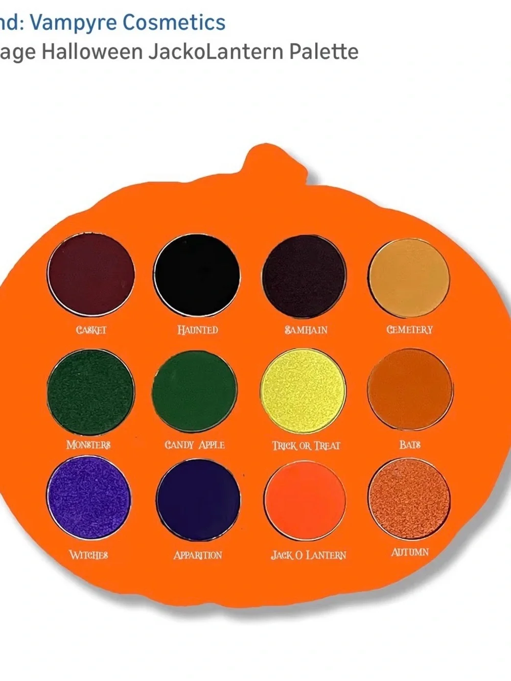 Eye Shadow 12-Color Makeup Palette in Halloween Inspired Colors w Mirror